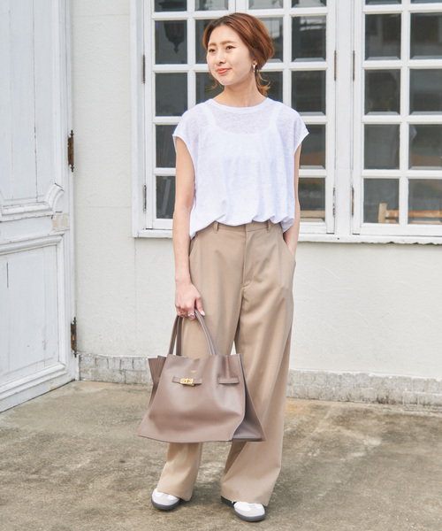 Spick & Span(スピックアンドスパン)の「《WEB+自由が丘限定追加》VIOLAd'ORO イタリアンWフェイスレザートートバッグ(トートバッグ・レディース・ブラック/チャコールグレー・FREE)」の15枚目の写真