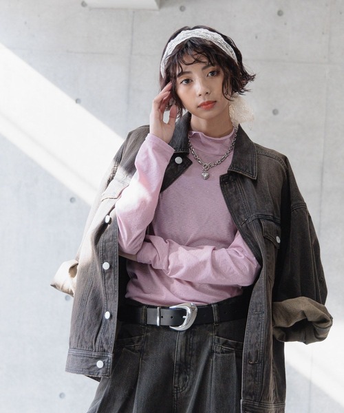 PAGEBOY（ページボーイ）の「ラインストーンシアーロングスリーブ（Tシャツ/カットソー・レディース・ブラック/ピンク系その他/オフホワイト・FREE）」の13枚目の写真