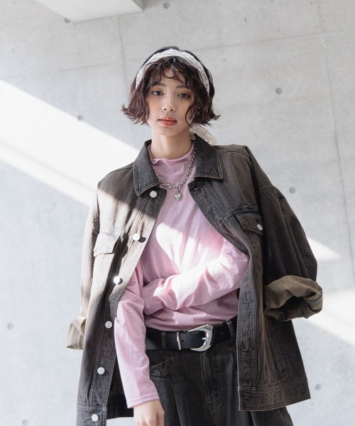 PAGEBOY（ページボーイ）の「ラインストーンシアーロングスリーブ（Tシャツ/カットソー・レディース・ブラック/ピンク系その他/オフホワイト・FREE）」の14枚目の写真