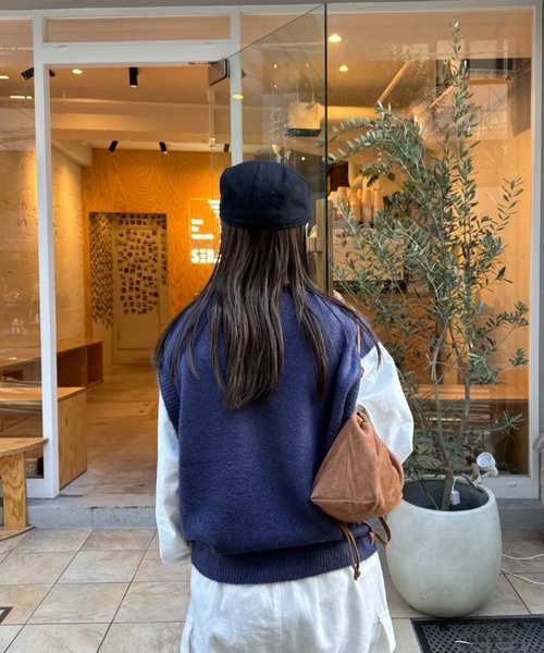 CIAOPANIC TYPY（チャオパニックティピー）の「【UNISEX】ロゴジャガード前開きニットベスト（ベスト・メンズ・ネイビー/ベージュ/グレー・LARGE/MEDIUM）」の18枚目の写真