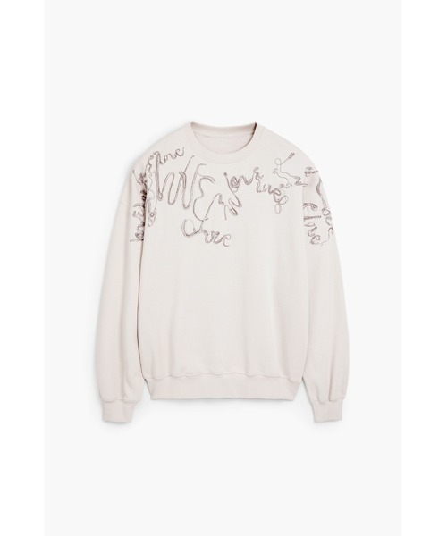 Desigual（デシグアル）の「アーティ刺繍ロングスリーブスウェットシャツクルーネック（スウェット・メンズ・ホワイト・S/M/L/XL）」の6枚目の写真