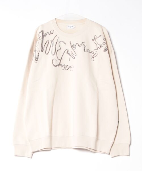 Desigual（デシグアル）の「アーティ刺繍ロングスリーブスウェットシャツクルーネック（スウェット・メンズ・ホワイト・S/M/L/XL）」の7枚目の写真