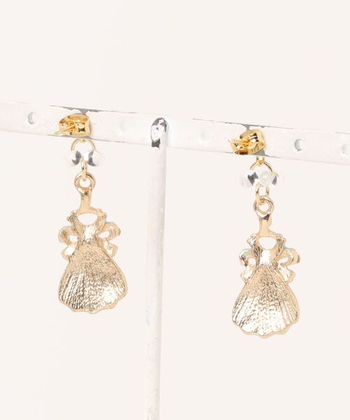 VIBGYOR(ヴィブジョー)の「【YM】リボン×ドレス サージカルステンレスピアス(MA)(ピアス(両耳用)・レディース・グリーン/パープル・FREE)」の3枚目の写真