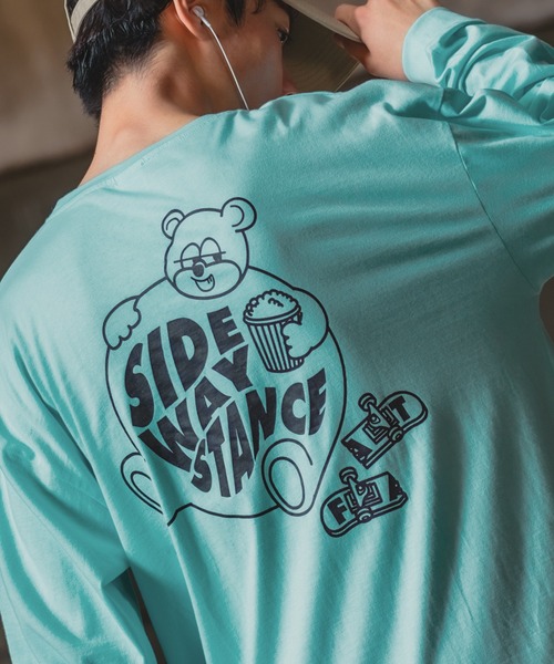 SIDEWAY STANCE(サイドウェイスタンス)の「【SIDEWAY STANCE】アニマル プリント ロンT(Tシャツ/カットソー・メンズ・ブラック/サックスブルー/ホワイト/イエロー/ブラック系/ライトグレー系/ホワイト系・MEDIUM/SMALL/LARGE/X-LARGE)」の6枚目の写真