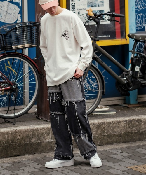 SIDEWAY STANCE(サイドウェイスタンス)の「【SIDEWAY STANCE】アニマル プリント ロンT(Tシャツ/カットソー・メンズ・ブラック/サックスブルー/ホワイト/イエロー/ブラック系/ライトグレー系/ホワイト系・MEDIUM/SMALL/LARGE/X-LARGE)」の8枚目の写真