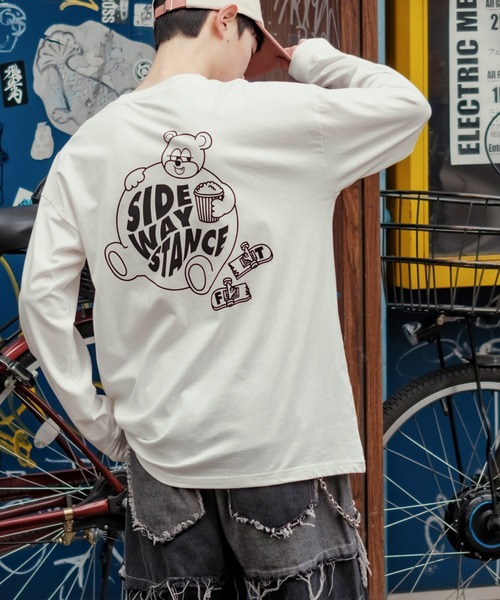 SIDEWAY STANCE(サイドウェイスタンス)の「【SIDEWAY STANCE】アニマル プリント ロンT(Tシャツ/カットソー・メンズ・ブラック/サックスブルー/ホワイト/イエロー/ブラック系/ライトグレー系/ホワイト系・MEDIUM/SMALL/LARGE/X-LARGE)」の9枚目の写真