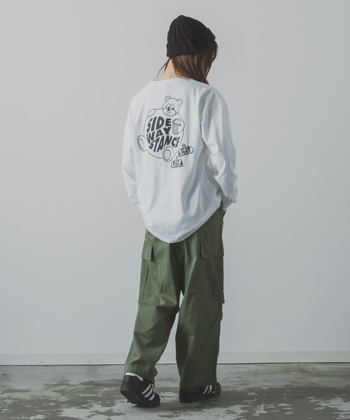 SIDEWAY STANCE(サイドウェイスタンス)の「【SIDEWAY STANCE】アニマル プリント ロンT(Tシャツ/カットソー・メンズ・ブラック/サックスブルー/ホワイト/イエロー/ブラック系/ライトグレー系/ホワイト系・MEDIUM/SMALL/LARGE/X-LARGE)」の12枚目の写真