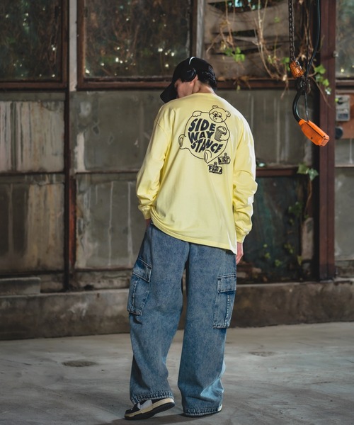 SIDEWAY STANCE(サイドウェイスタンス)の「【SIDEWAY STANCE】アニマル プリント ロンT(Tシャツ/カットソー・メンズ・ブラック/サックスブルー/ホワイト/イエロー/ブラック系/ライトグレー系/ホワイト系・MEDIUM/SMALL/LARGE/X-LARGE)」の21枚目の写真
