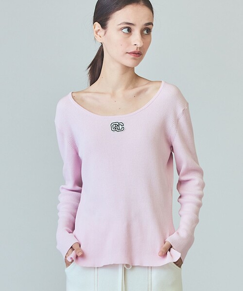 GRACE CLASS（グレースクラス）の「ロゴ刺繍リブトップ（ニット/セーター・レディース・ブラック/ホワイト/ピンク・36）」の3枚目の写真