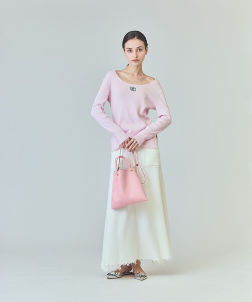 GRACE CLASS（グレースクラス）の「ロゴ刺繍リブトップ（ニット/セーター・レディース・ブラック/ホワイト/ピンク・36）」の17枚目の写真