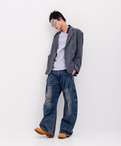 今期新品⭐︎ HUMS｜デニムコンビジップブルゾン  hughug カーブデニムパンツ（デニムパンツ）｜CONZ（コンズ）の