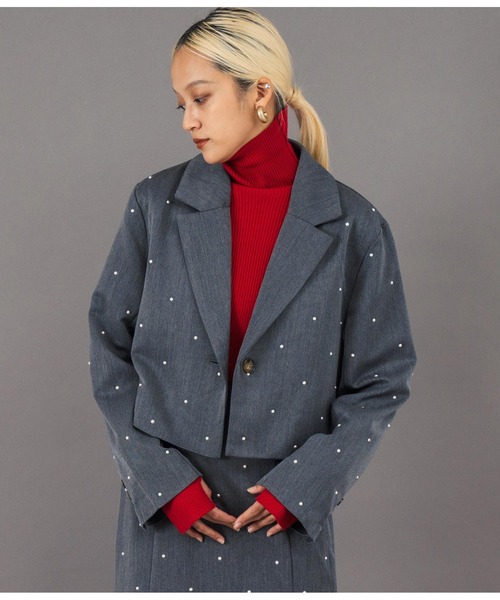 ツイル パールライク テーラード ショート ジャケット（テーラードジャケット）｜Settimissimo（セッティミッシモ）