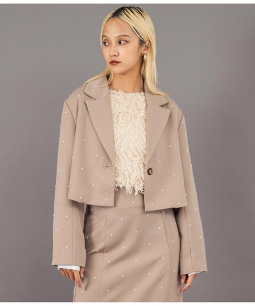 ツイル パールライク テーラード ショート ジャケット（テーラードジャケット）｜Settimissimo（セッティミッシモ）