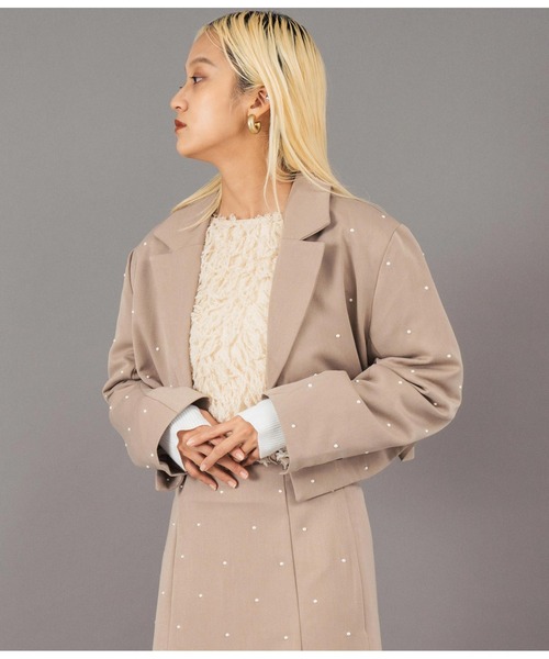 ツイル パールライク テーラード ショート ジャケット（テーラードジャケット）｜Settimissimo（セッティミッシモ）