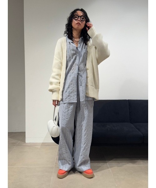 emmi（エミ）の「セミシアーパジャマライクシャツ（シャツ/ブラウス・レディース・ライトブルー/グレー・FREE）」の22枚目の写真