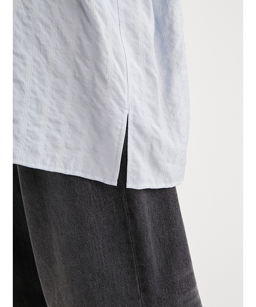 emmi（エミ）の「セミシアーパジャマライクシャツ（シャツ/ブラウス・レディース・ライトブルー/グレー・FREE）」の11枚目の写真