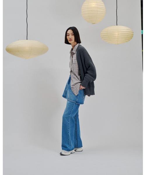 emmi（エミ）の「セミシアーパジャマライクシャツ（シャツ/ブラウス・レディース・ライトブルー/グレー・FREE）」の3枚目の写真