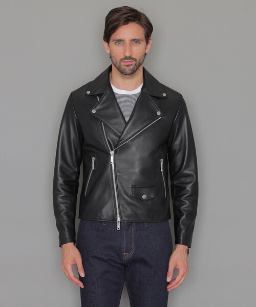 MACKINTOSH LONDON(マッキントッシュ ロンドン)の「【Weather proofed Leather】レザーダブルライダースジャケット(ブルゾン・メンズ・ブラック・38/40)」の3枚目の写真