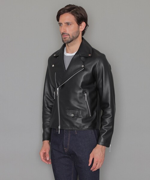Weather proofed Leather】レザーダブルライダースジャケット