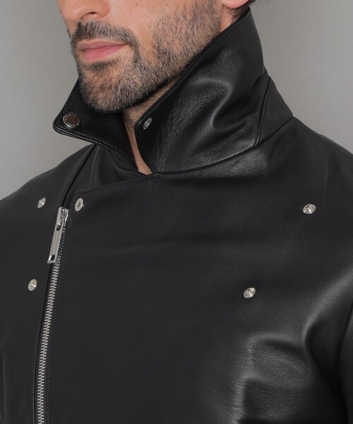 MACKINTOSH LONDON(マッキントッシュ ロンドン)の「【Weather proofed Leather】レザーダブルライダースジャケット(ブルゾン・メンズ・ブラック・38/40)」の6枚目の写真