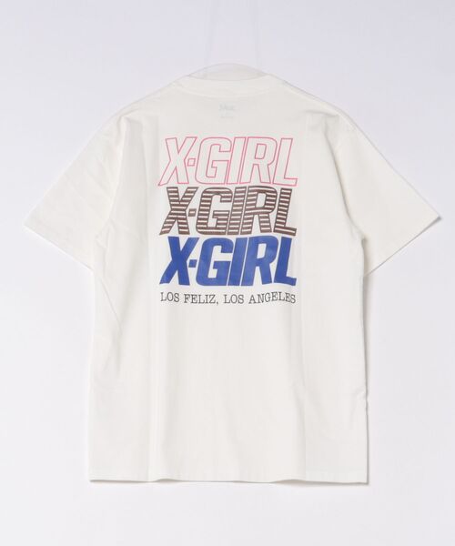 X-girl(エックスガール)の「X-GIRL/エックスガール TRIPLE LOGO S/S TEE Tシャツ 105251011032(Tシャツ/カットソー・レディース・ブラック/ベージュ/ホワイト・M/L)」の8枚目の写真