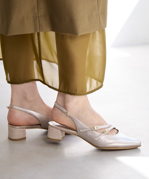 HIMIKO(ヒミコ)の「【Made in Japan】【HIMIKO】【撥水】ダブルベルトスリングバックパンプス/651506(パンプス・レディース・ブルー/プラチナム/ブラック・25.5cm/23.0cm/21.5cm/25.0cm/24.5cm/24.0cm/23.5cm/22.5cm/22.0cm)」の3枚目の写真