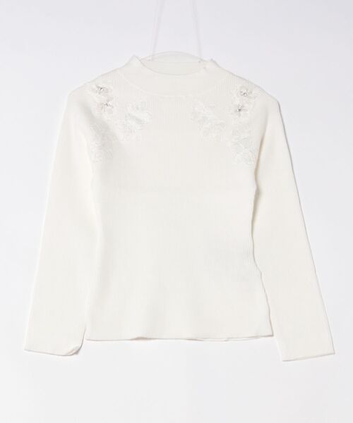 SWINGLE（スウィングル）の「ショルダーレース刺繍ニットプルオーバー（ニット/セーター・レディース・ラベンダー/ライトベージュ/ブラック・FREE）」の17枚目の写真