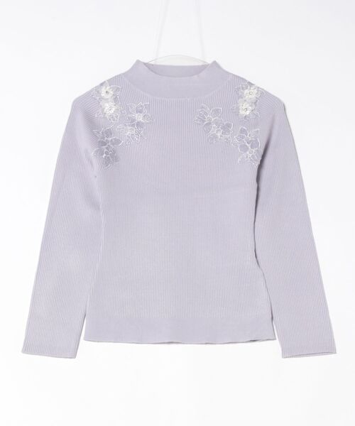 SWINGLE（スウィングル）の「ショルダーレース刺繍ニットプルオーバー（ニット/セーター・レディース・ラベンダー/ライトベージュ/ブラック・FREE）」の18枚目の写真