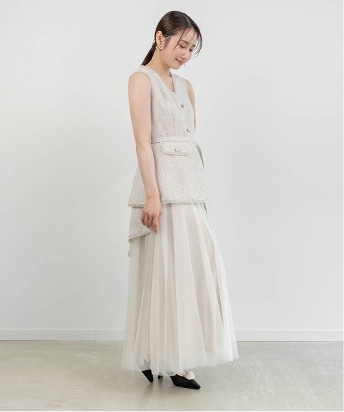 4サイズ展開】チュールレイヤードジャケットワンピース