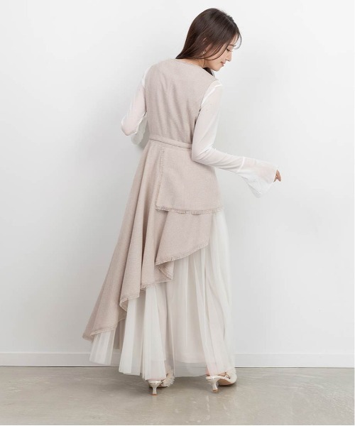 4サイズ展開】チュールレイヤードジャケットワンピース