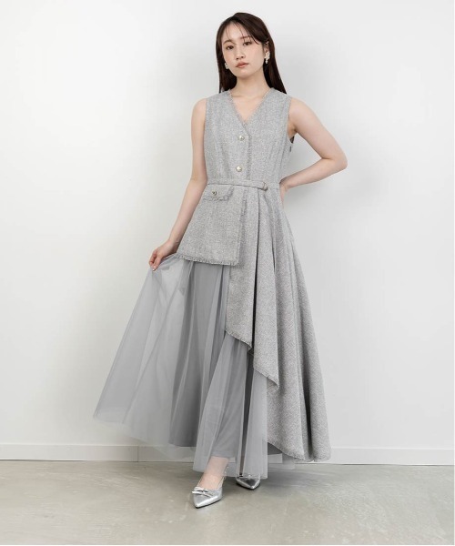 RANDA（ランダ）の「【4サイズ展開】チュールレイヤードジャケットワンピース（ワンピース・レディース・グレー/クリーム/ダークグレー/ベージュ・1/0/00/2）」の17枚目の写真