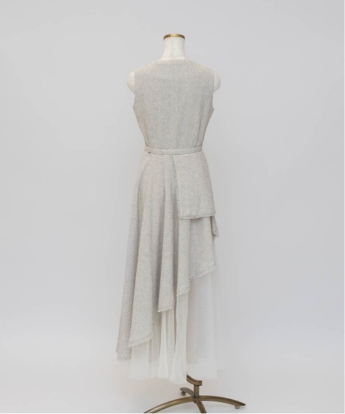 RANDA（ランダ）の「【4サイズ展開】チュールレイヤードジャケットワンピース（ワンピース・レディース・グレー/クリーム/ダークグレー/ベージュ・1/0/00/2）」の11枚目の写真