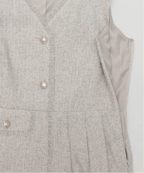 RANDA（ランダ）の「【4サイズ展開】チュールレイヤードジャケットワンピース（ワンピース・レディース・グレー/クリーム/ダークグレー/ベージュ・1/0/00/2）」の14枚目の写真