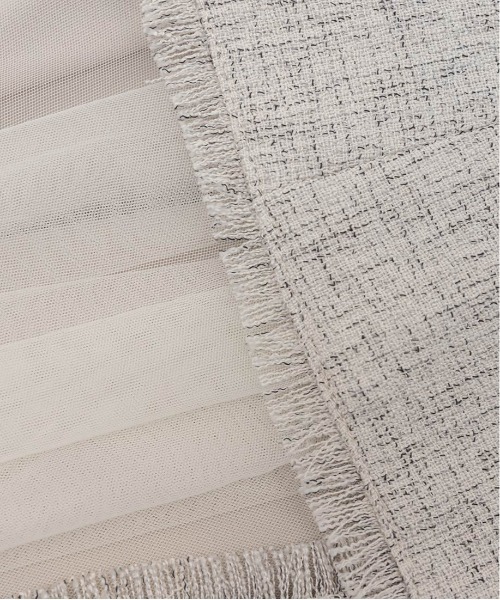 RANDA（ランダ）の「【4サイズ展開】チュールレイヤードジャケットワンピース（ワンピース・レディース・グレー/クリーム/ダークグレー/ベージュ・1/0/00/2）」の6枚目の写真