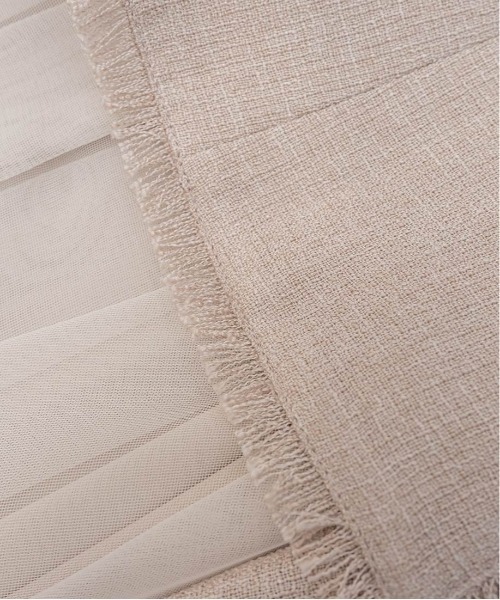 RANDA（ランダ）の「【4サイズ展開】チュールレイヤードジャケットワンピース（ワンピース・レディース・グレー/クリーム/ダークグレー/ベージュ・1/0/00/2）」の8枚目の写真