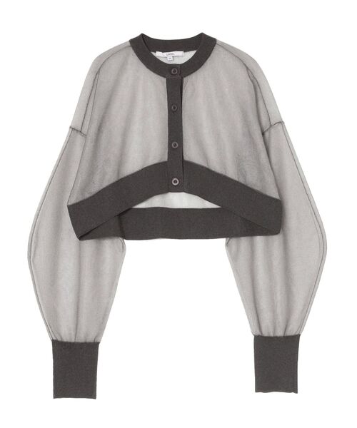 UN3D. アンスリード　シアーニットカーデ　トップス　シアー　黒　完売品 UN3D.（アンスリード）の「2TONE SHEER KT CD / 2トーンシアー