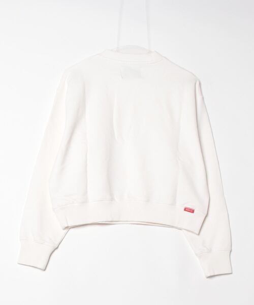 美品 REPLAY リプレイ Rロゴ刺繍入り クロップド スウェット シャツ トレーナー プルオーバー クルーネック 長袖 XS オフホワイト 白 メンズ レディース 古着 中 セール】Rロゴ刺繍入りクロップドスウェットシャツ（スウェット