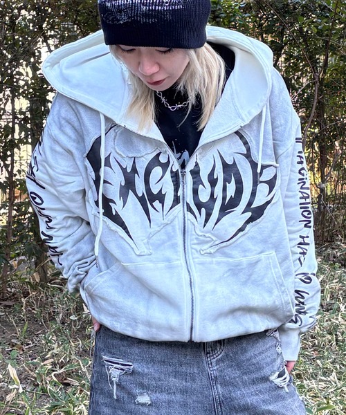 25SS【MAROCORE SELECT】グランジ加工フルジップパーカー（パーカー