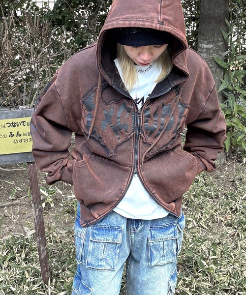 セール】25SS【MAROCORE SELECT】グランジ加工フルジップパーカー