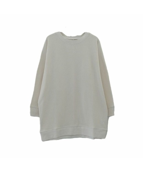 aquagarage(アクアガレージ)の「ワッフルドルマントップス(Tシャツ/カットソー・レディース・モカ/チャコール/アイボリー・M/L)」の6枚目の写真