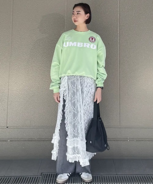 UMBRO（アンブロ）の「(UMBRO×ROSE BUD)CROPPED SWEAT SHIRT PULLOVER（スウェット・レディース・グレー/ライトグリーン/ホワイト・ONE SIZE）」の21枚目の写真
