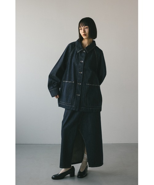 STYLEMIXER（スタイルミキサー）の「デニムカバーオール（デニムジャケット・レディース・アイボリー/インディゴブルー・FREE）」の18枚目の写真