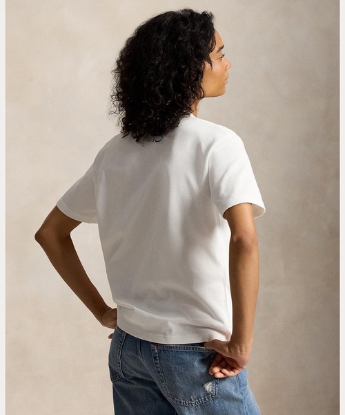 POLO RALPH LAUREN(ポロ ラルフ ローレン)の「コットン ジャージー クルーネック Tシャツ(Tシャツ/カットソー・レディース・ホワイト・M/XS/S/L/XL)」の4枚目の写真