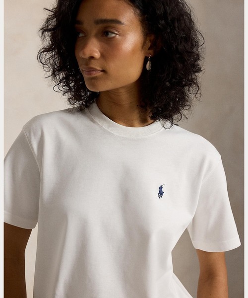 POLO RALPH LAUREN(ポロ ラルフ ローレン)の「コットン ジャージー クルーネック Tシャツ(Tシャツ/カットソー・レディース・ホワイト・M/XS/S/L/XL)」の5枚目の写真