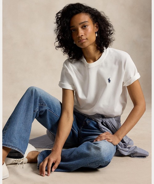 POLO RALPH LAUREN(ポロ ラルフ ローレン)の「コットン ジャージー クルーネック Tシャツ(Tシャツ/カットソー・レディース・ホワイト・M/XS/S/L/XL)」の6枚目の写真