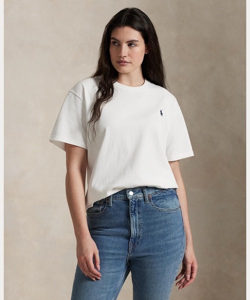 POLO RALPH LAUREN(ポロ ラルフ ローレン)の「コットン ジャージー クルーネック Tシャツ(Tシャツ/カットソー・レディース・ホワイト・M/XS/S/L/XL)」の8枚目の写真