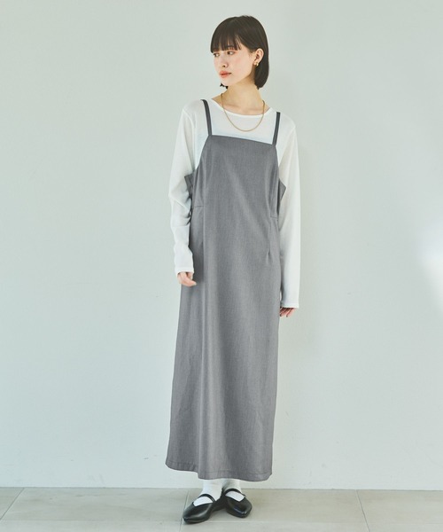 LAKOLE（ラコレ）の「スクエアネックキャミワンピース / 292589（ワンピース・レディース・ブラック/グレー・FREE）」の2枚目の写真