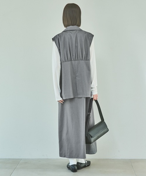 LAKOLE（ラコレ）の「スクエアネックキャミワンピース / 292589（ワンピース・レディース・ブラック/グレー・FREE）」の6枚目の写真