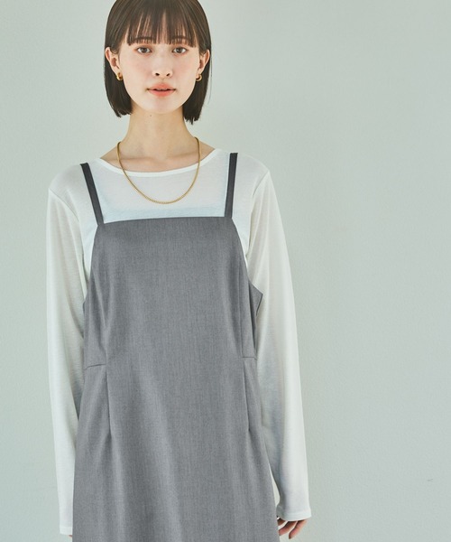 LAKOLE（ラコレ）の「スクエアネックキャミワンピース / 292589（ワンピース・レディース・ブラック/グレー・FREE）」の11枚目の写真