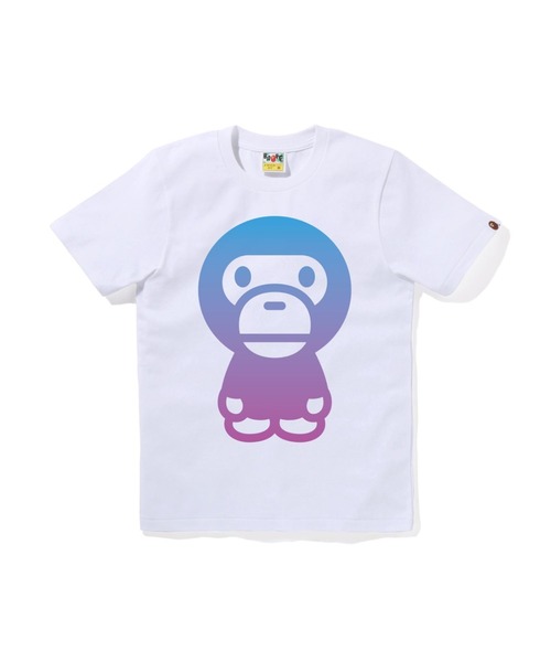 A BATHING APE(アベイシングエイプ)の「GRADATION BIG BABY MILO TEE(Tシャツ/カットソー・レディース・ブラック/ホワイト・XX-SMALL/MEDIUM/X-SMALL/SMALL)」の1枚目の写真